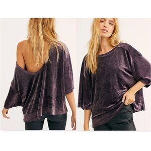 Free People We The Free Velvet Plum Sweatshirt